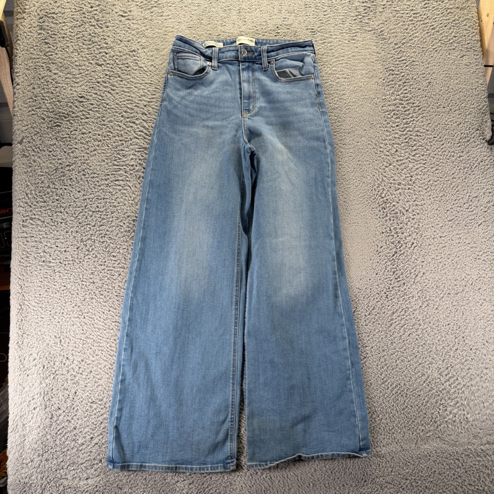 Universal Thread Jeans Women's 10 Blue Cotton Denim Wide-Leg Streetwear Faded
